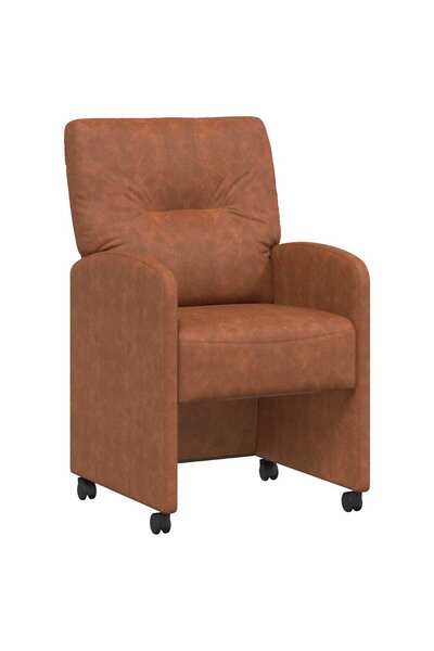 vidaxl Scaune de dining cu roți cu roți 2 pcs Maro 57 x 67 x 95 cm