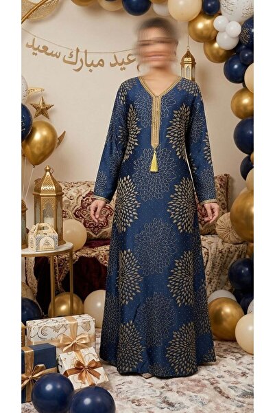 ISHRAQAT AL-AMAL Jalabiyas with rose-shaped embroidered sequins and long, shi...