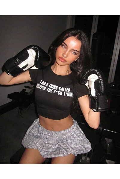 1blood Siyah I Do Thıng Called Printed Cropped