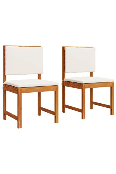 vidaxl Scaun pentru Grădină cu pernă 2 pcs Maro Lemn masiv de acacia