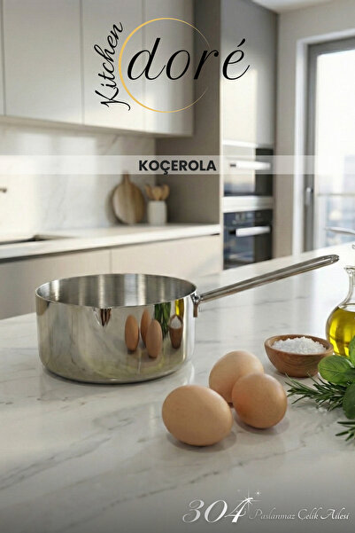 KitchenDORE Steel Milk Pot 304 High Quality Steel Koçerola Suitable for Boili...