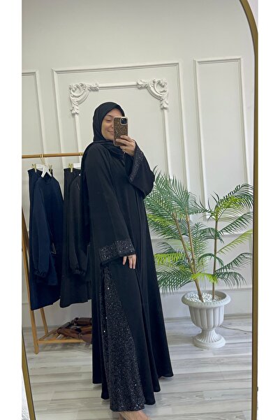 Morana tasarım Payet detaylı Leyla Abaya- medine ipeği