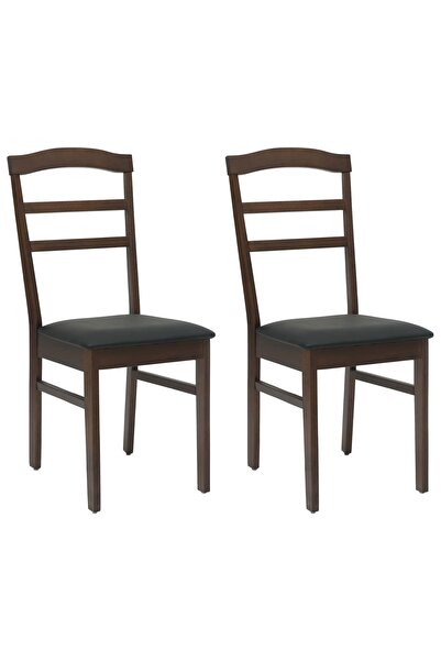 vidaxl Scaun de sufragerie 2 pcs Maro deschis și negru