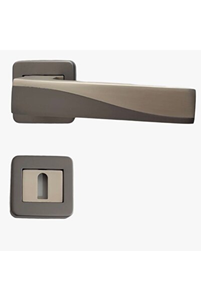 Sofuoğlu Derya Kare Rozetli Oda Kapı Kolu Çift Renk Antrasit Saten