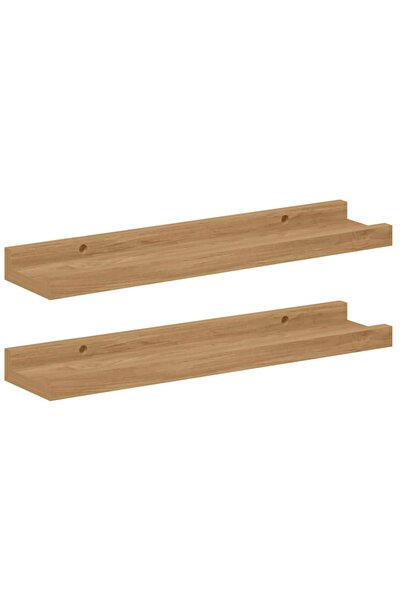 vidaxl Raft de perete cu raft 2 pcs Maro 40 x 9 x 3 cm Lemn compozit