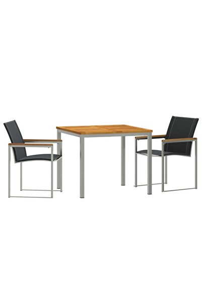 vidaxl Set de masă pentru grădină 3 pcs Maro Lemn Solid de Acacia