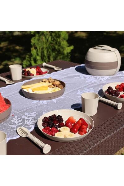 ShopHouse 32 Parça Piknik Seti 6 Kişilik Kamp,Piknik Taşınabilir Set