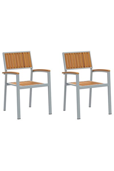 vidaxl Scaun stivuibil 2 pcs Maro 56 x 57 x 87 cm Lemn Solid de Acacia