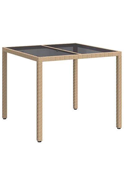 vidaxl Masă de Grădină Bej 90 x 90 x 75 cm poliratan