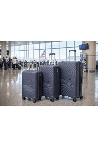 Generic طقم حقائب سفر صلبة بتصميم بريزم مكون من 3 قطع - قابلة للتوسيع وعجلات ...