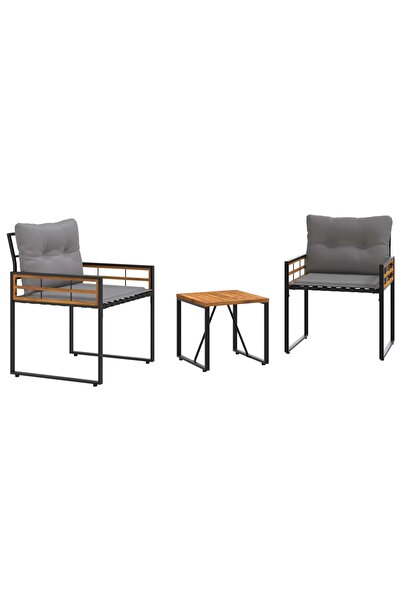 vidaxl Set de Mobilier pentru Exterior cu pernă 3 pcs Gri deschis