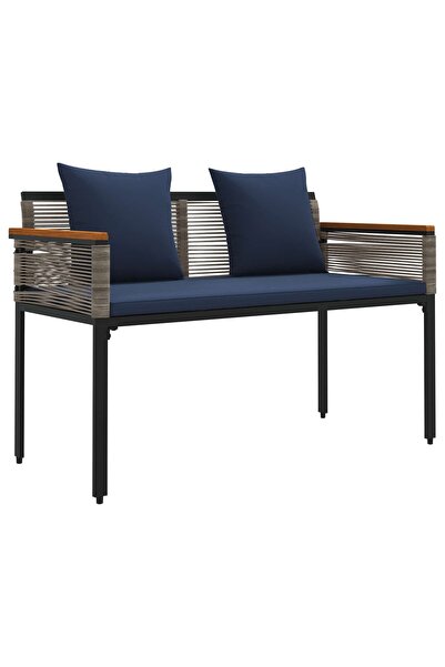 vidaxl Bancă de exterior Gri și albastru marin 117 x 54 x 74.5 cm