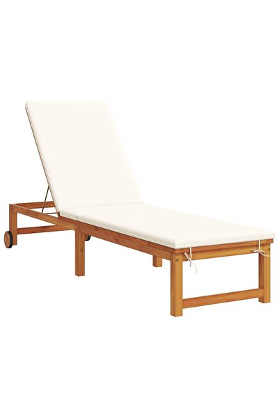 Syfax Sezlong Lemn Solid de Acacia Maro
