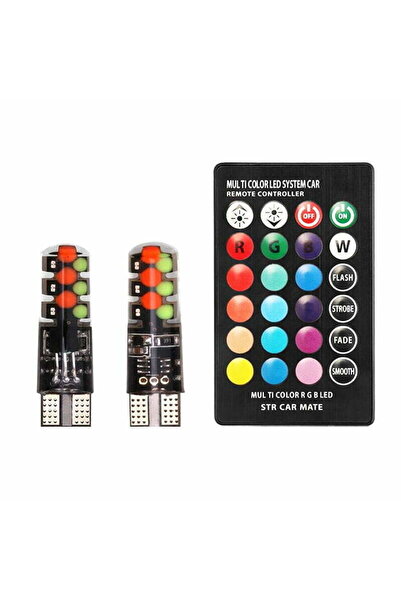 SimpluAcasa SET 2X LED Auto RGB T10 W5W cu Telecomandă, Lumini Ambientale Mul...