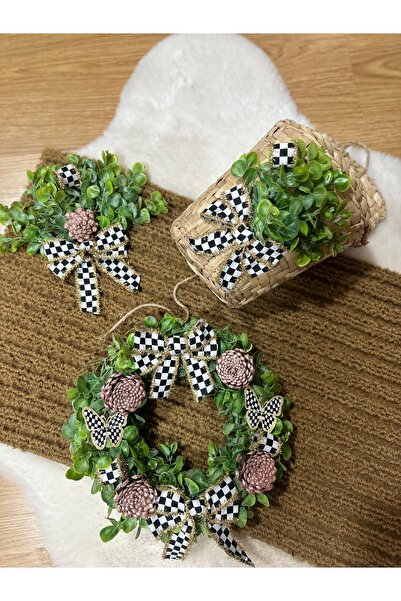 Marrone Covoraș extra mare cu detalii aurii roz 100*50 Ornament pentru ușă Co...