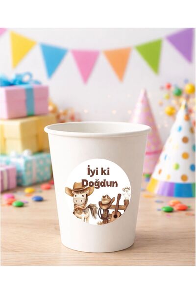 Sinek Kupası Tasarım 20 Pieces 4 cm Farm Animals Happy Birthday Happy Birthda...