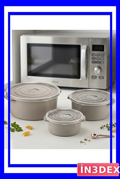İN3DEX Set of 3 Round Storage Containers for Microwave