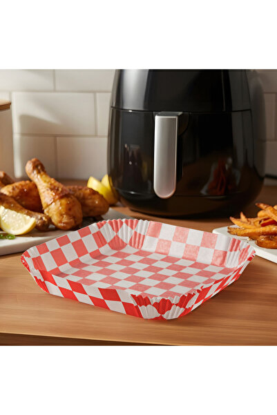 Bewello Baking paper for Air fryer - for cooking without oil - checkered, squ...