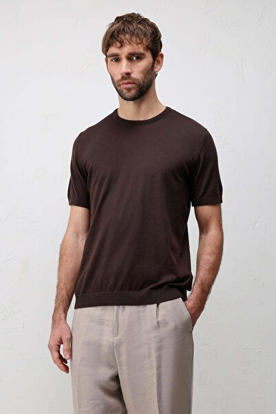 Antioch Kahve Comfort Slim Triko T-Shirt
