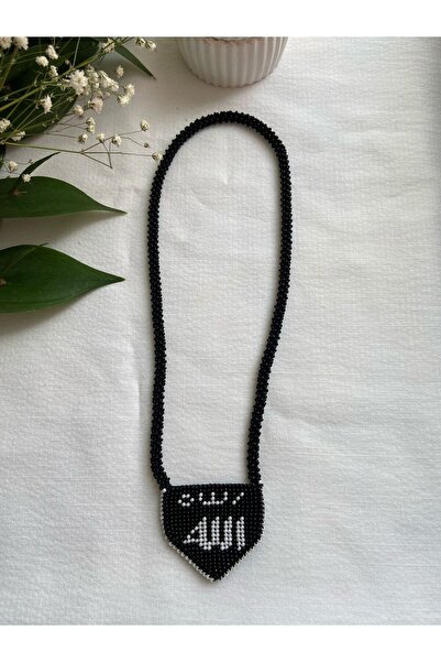 Handmade KUM BONCUK EL İŞİ SİYAH MUSKALIK KOLYE