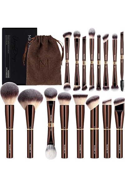 MAANGE 16 Pcs Professional Makeup Brushes, Double Sided Foundation Powder Con...