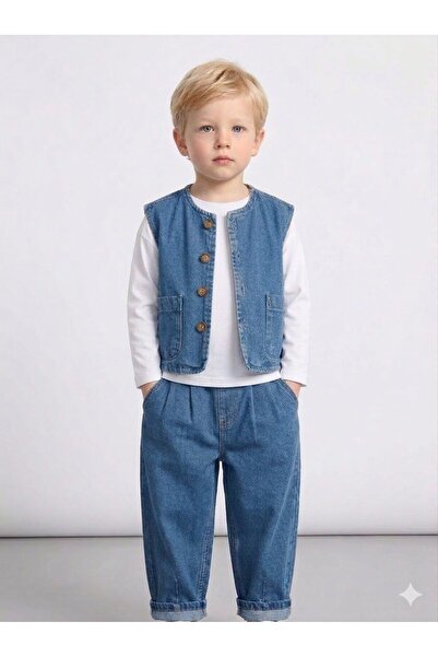 babymoon kids بنطلون جينز للأولاد من نوع جينز بالون سترة لحفلات المناسبات الخاصة