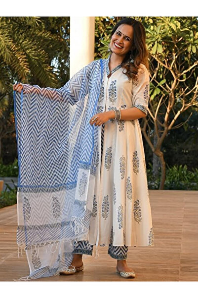 MYSMAR طقم كورتة وبنطال قطن فيسكوز الأبيض - ALV1168