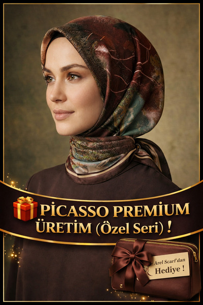 PİCASSOGSM وشاح بيكاسو حرير ذو المظهر الفاخر (سلسلة خاصة) من الكريستال البني ...