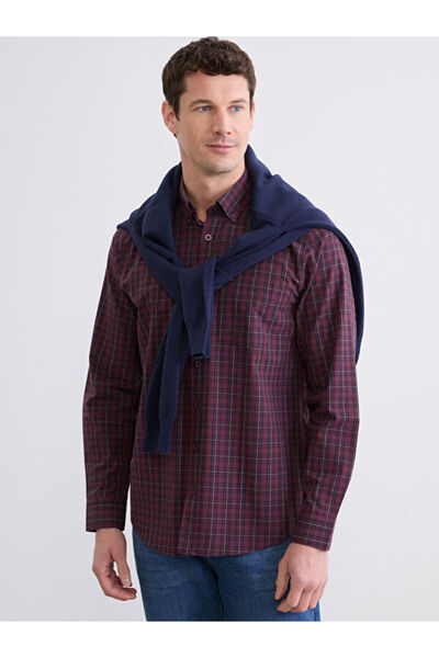 LC Waikiki Regular Fit Plaid Gabardine Men's Shirt