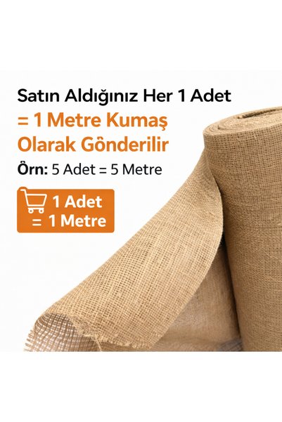 oskatekstil Doğal Jüt Çuval Kumaşı En 100 cm – Dekoratif, Hobi ve Süsleme İçi...