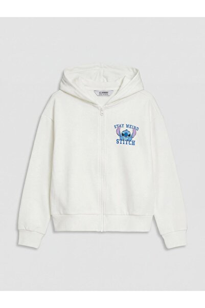 LC Waikiki سويت شيرت بيك نيو سيزون ستيتش مطبوع للفتيات ذو ملمس ناعم وسحاب أمامي