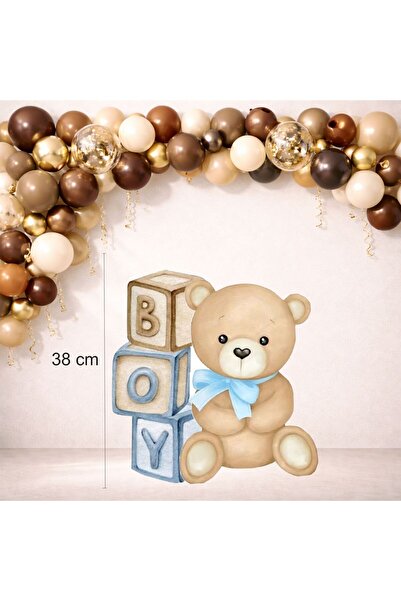 Sinek Kupası Tasarım Boy Child Teddy Bear Themed Standing Board (38 cm) Birth...