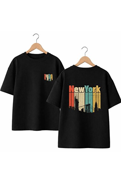 playwear Μπλουζάκι New York με στάμπα στην πλάτη και στο στήθος, 100% βαμβακε...