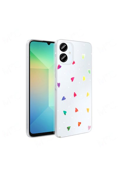 zore Samsung Galaxy A06 Compatible Case Transparent Figured Folk Hard Cover