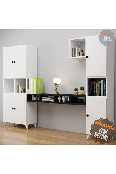 Projemob MiraMob Modern Country Çalışma Alanı- Kitaplık- Çok Amaçlı Dolap