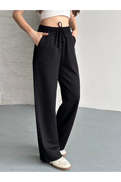 FERZOLAİO Taşlı Oversized Black Bottom Tracksuit