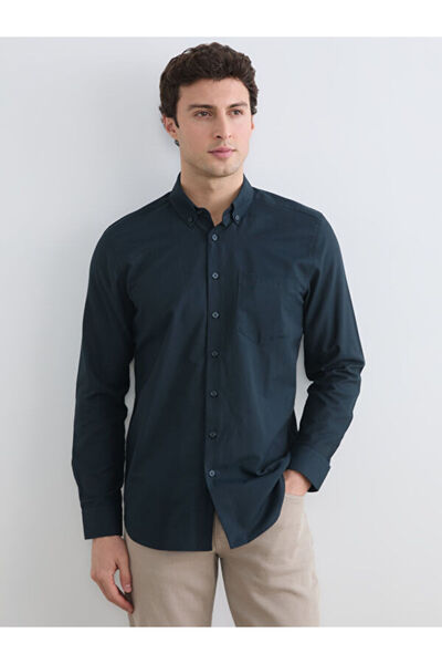 LC Waikiki Rmz Gi̇yi̇m Farkiyla Standard Fit Dobby Men's Shirt