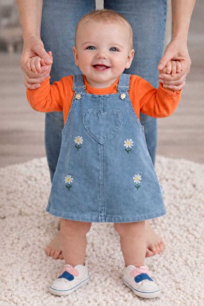 Baby Buu طقم جيليه وبلوزة من الدنيم للفتيات الصغيرات من باباتيا مطرز