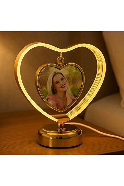 Ledling Ledli Aşk Çemberi Fotoğraflı Abajur - 18x21cm