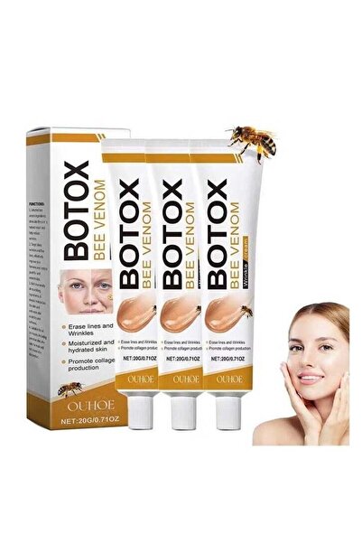 ouhoe 3 قطع من كريم بوتوكس سم النحل لإزالة التجاعيد وشد البشرة