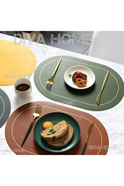 Diva Home جلد سوبلا مطرز مفرش طاولة فردي 4 مقاعد 8 قطع 4 ألوان مختلفة (سار تو...