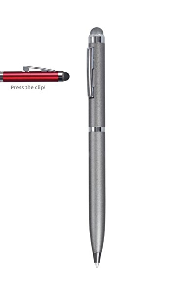 PULKO Promosyon قلم حبر جاف كليب موشن، فضي مطفي