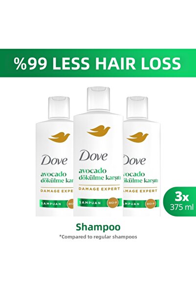 Dove شامبو الأفوكادو المضاد للتساقط 375 مل × 3
