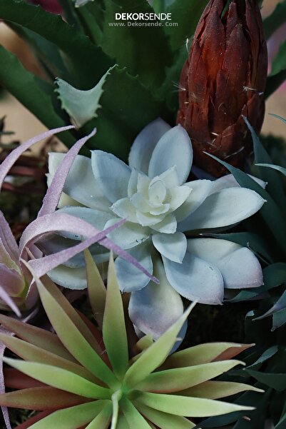 Dekorsende Suculentă artificială Echeveria mini cu carne verde deschis 12 cm