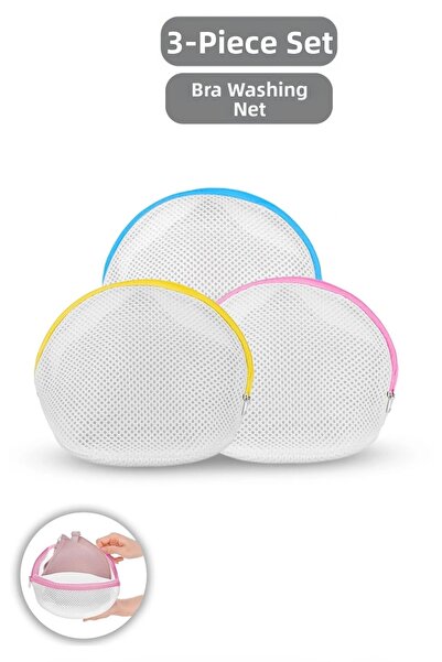 MorPort Plasa de spalat sutien cu fermoar din 3 piese - Aparat de spalat lenj...