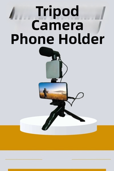 shopwave حامل هاتف ثلاثي القوائم يتم التحكم فيه بميكروفون LED وتسجيل فيديو لم...