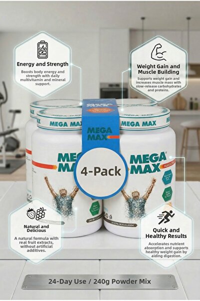 Megamax مسحوق مساعد على فقدان الوزن ودعم التغذية 240 جرام (4 قطع)
