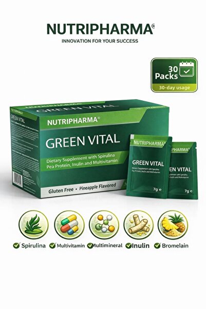 Nutripharma Green Vital Bariatrik Multivitamin Mineral Spirulina Bromelain In...
