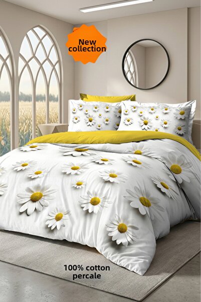 MonoHome bumbac 100% Set de lenjerie de pat dublu digital 5d de lux Percale Ç...