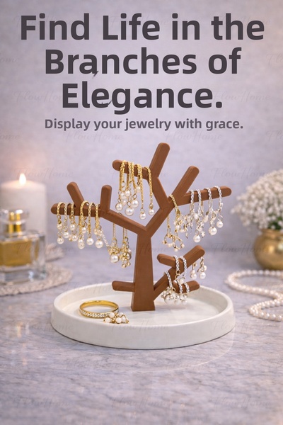 Flow Home Jewelry Stand Jewelry Organizer Necklace Hanger Ring Earring Organi...